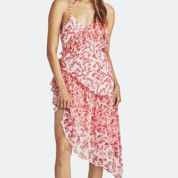 LOVESHACKFANCY Newport Silk Midi Dress in Campfire Breeze size 8 - Picture 7 of 9